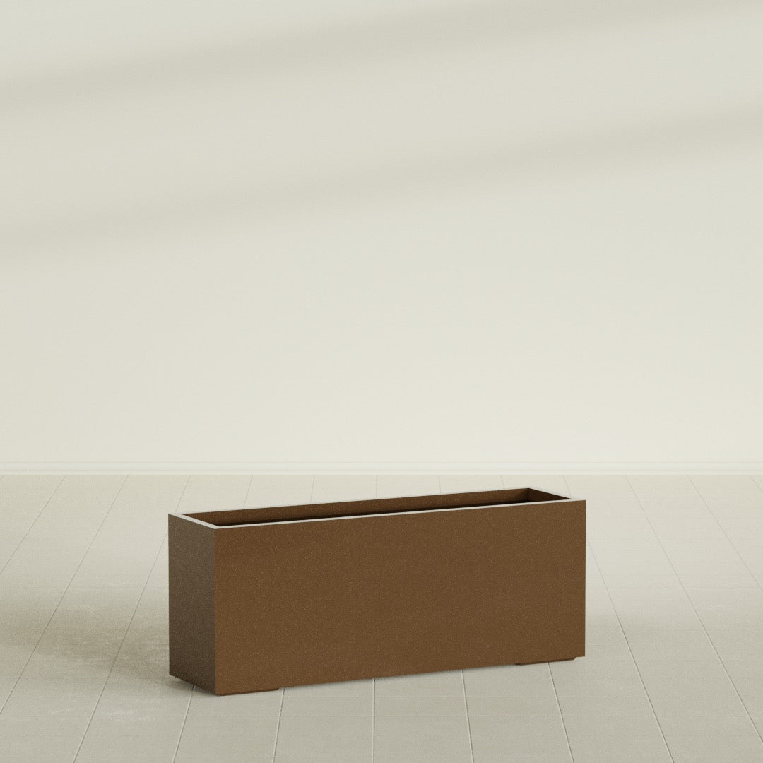 Tolga Extra Large Long Rectangle Fiberglass Planter - 60 in x 16 in x 24 in - Metallic Bronze - Metallic Bronze,60 in x 16 in x 24 in