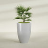 Brannan Large Round Fiberglass Planter - 30 in x 30 in x 41 in - Metallic Silver - Metallic Silver,30 in x 30 in x 41 in