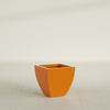 Lima Small Tapered Square Fiberglass Planter - 16 in x 16 in x 16 in - Gloss Tangerine - Gloss Tangerine,16 in x 16 in x 16 in