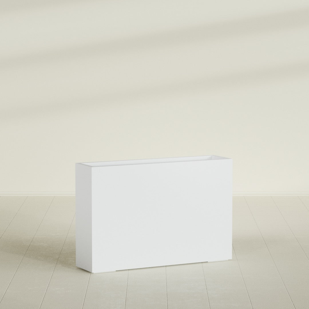 Delray Extra Large Long Rectangle Fiberglass Planter - 48 in x 12 in x 32 in - Gloss White - Gloss White,48 in x 12 in x 32 in