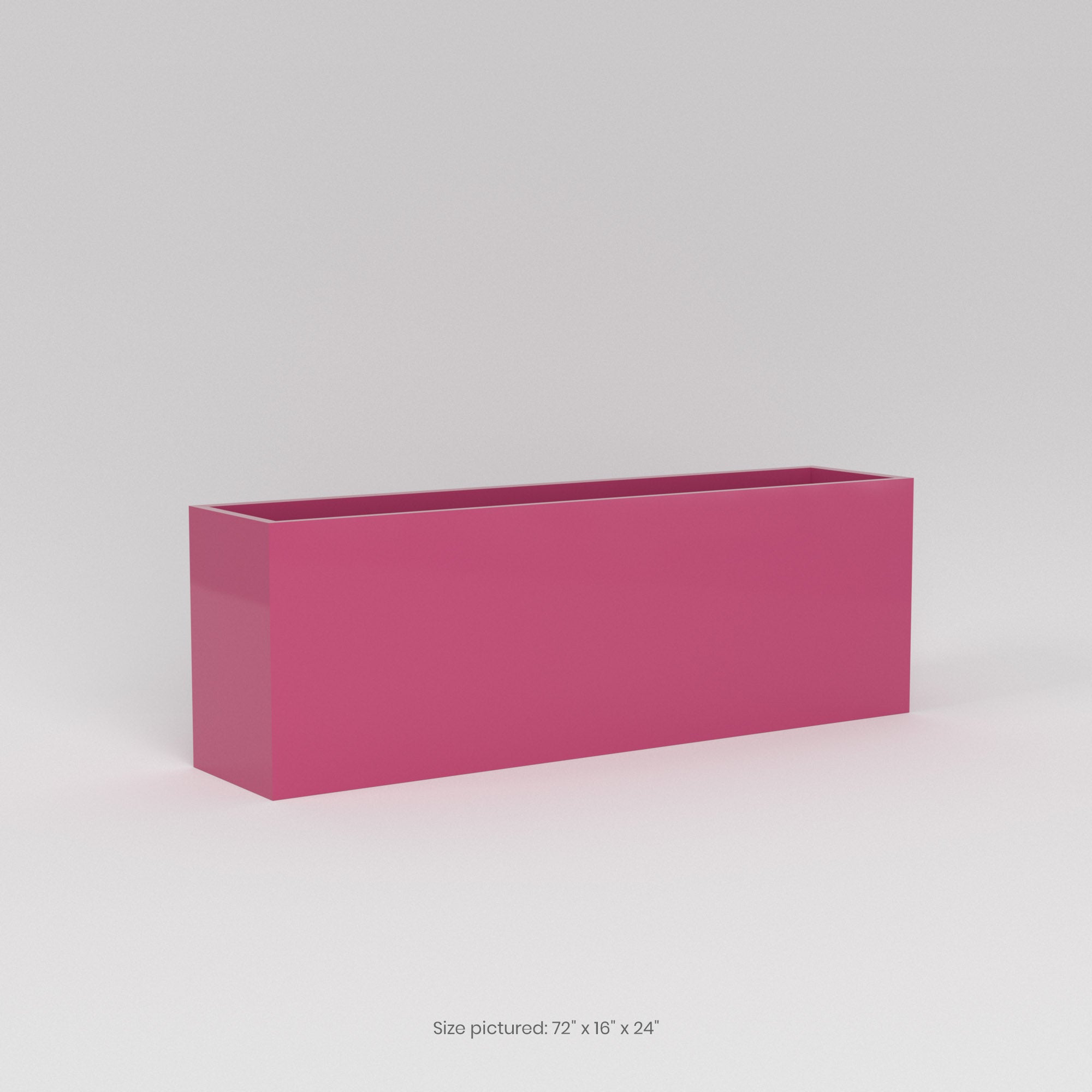 Tolga Medium Rectangle Fiberglass Planter - 16 in x 16 in x 24 in - Gloss Pink Violet - Gloss Pink Violet,16 in x 16 in x 24 in