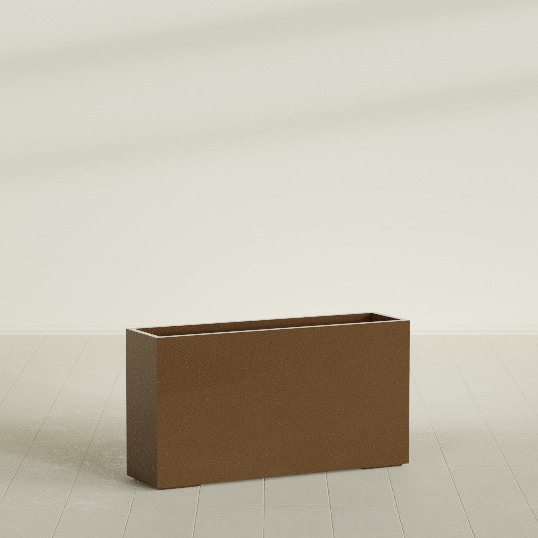 Potsdam Extra Large Long Rectangle Fiberglass Planter - 60 in x 16 in x 32 in - Metallic Bronze - Metallic Bronze,60 in x 16 in x 32 in
