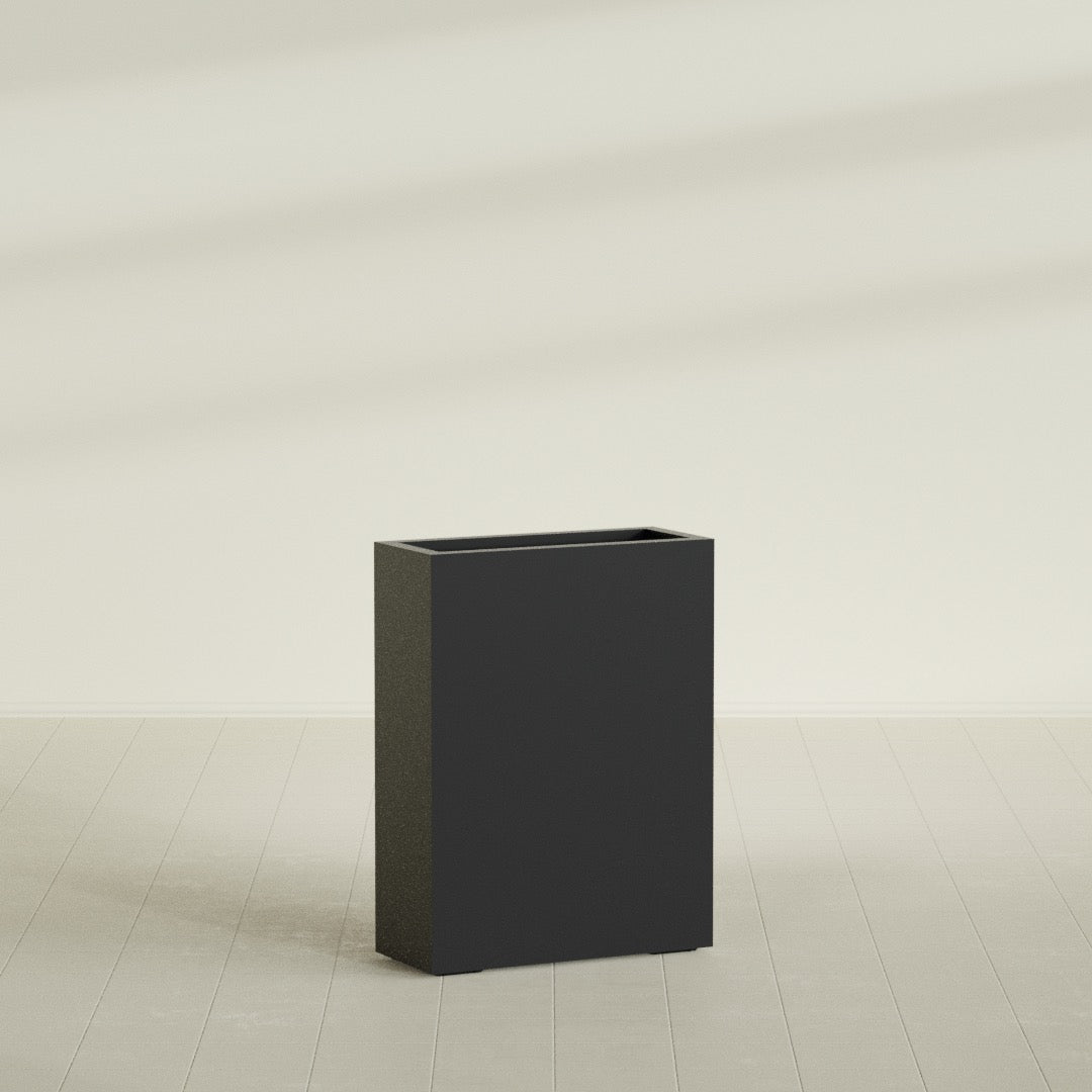 Amesbury Large Narrow Rectangle Fiberglass Planter - 24 in x 10 in x 32 in - Matte Black - Matte Black,24 in x 10 in x 32 in