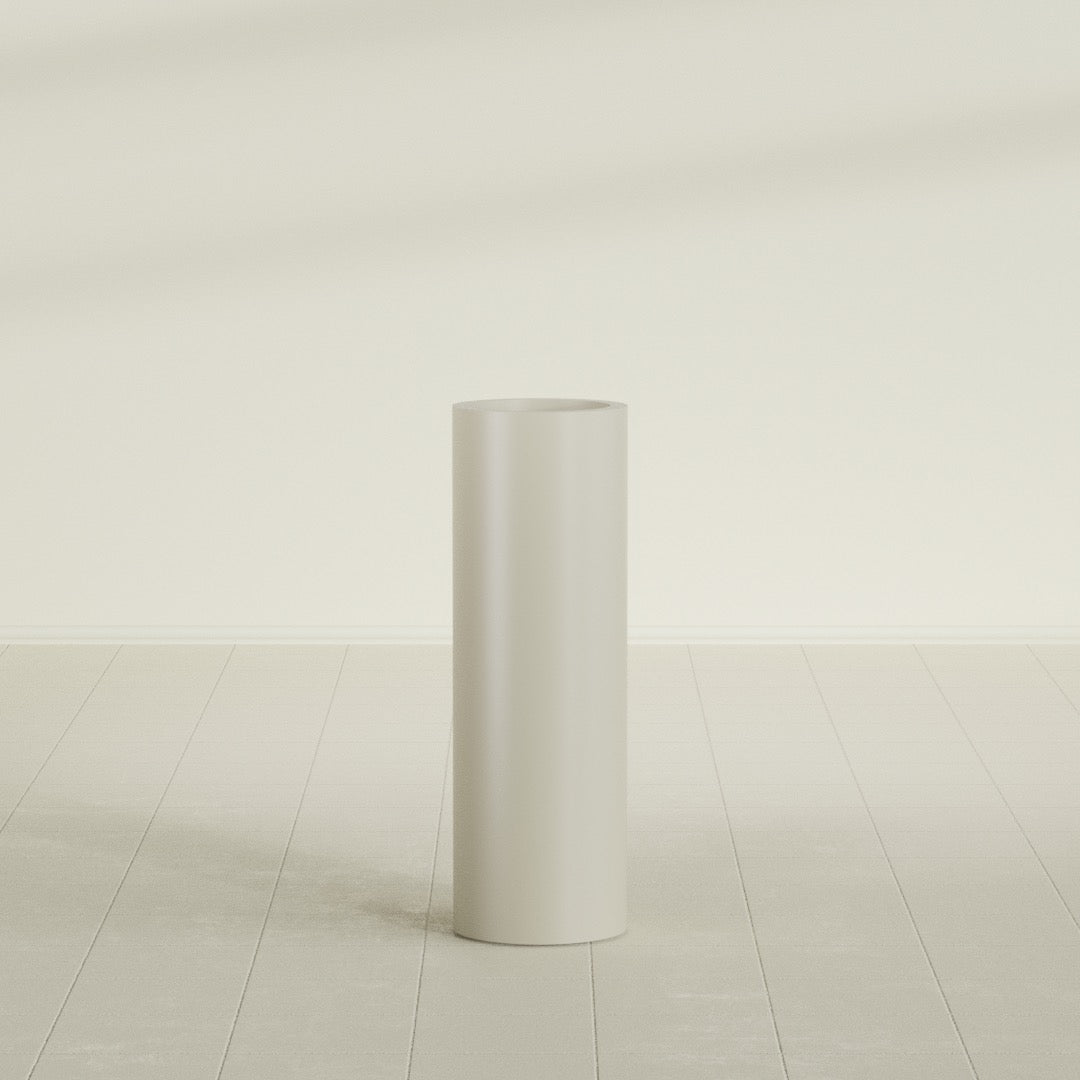 Corry Large Tall Cylinder Fiberglass Planter - 10 in x 10 in x 30 in - Satin Beige - Satin Beige,10 in x 10 in x 30 in