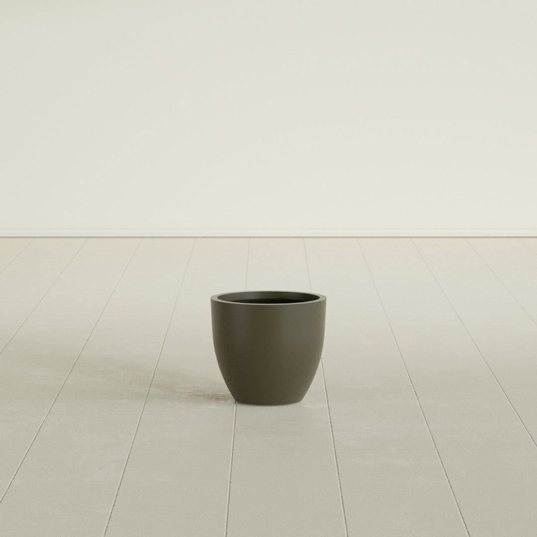 Wannsee Small Round Fiberglass Planter - 15 in x 15 in x 13 in - Matte Bronze - Matte Bronze,15 in x 15 in x 13 in