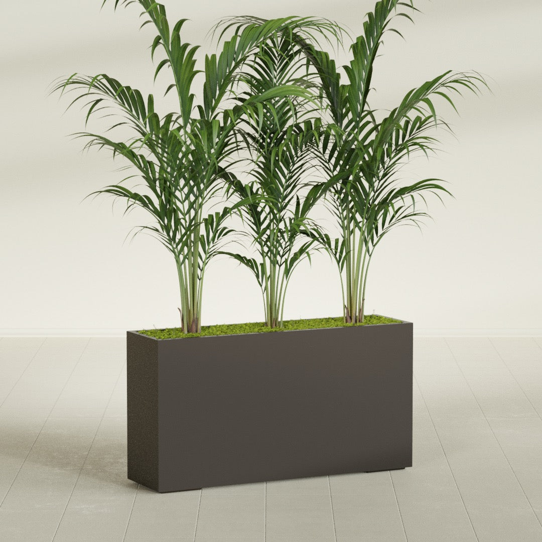 Potsdam Extra Large Long Rectangle Fiberglass Planter - 60 in x 16 in x 32 in - Matte Brown - Matte Brown,60 in x 16 in x 32 in
