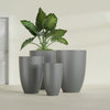 Brannan Large Round Fiberglass Planter - 30 in x 30 in x 41 in - Metallic Gunmetal - Metallic Gunmetal,30 in x 30 in x 41 in