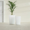 Tegel Medium Round Fiberglass Planter - 18 in x 18 in x 26 in - Gloss White - Gloss White,18 in x 18 in x 26 in