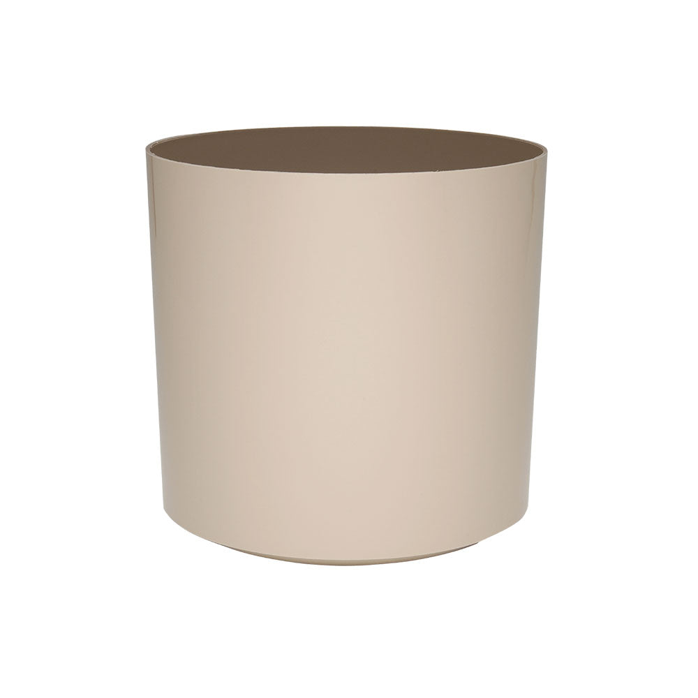 Cylinder Small Round Plastic Planter - 12 in x 12 in x 12 in - Beige - Beige,12 in x 12 in x 12 in