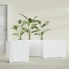 Milano Medium Narrow Rectangle Fiberglass Planter - 24 in x 10 in x 24 in - Matte White - Matte White,24 in x 10 in x 24 in