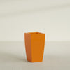 Toulan Large Tall Tapered Square Fiberglass Planter - 16 in x 16 in x 30 in - Gloss Tangerine - Gloss Tangerine,16 in x 16 in x 30 in