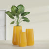 Saigon Extra Large Tapered Round Planter - 19 in x 24 in x 42 in - Gloss Saffron - Gloss Saffron,19.2 in x 24.2 in x 42 in