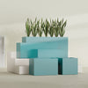 Granada Large Rectangle Fiberglass Planter - 36 in x 24 in x 24 in - Satin Sea Foam - Satin Sea Foam,36 in x 24 in x 24 in
