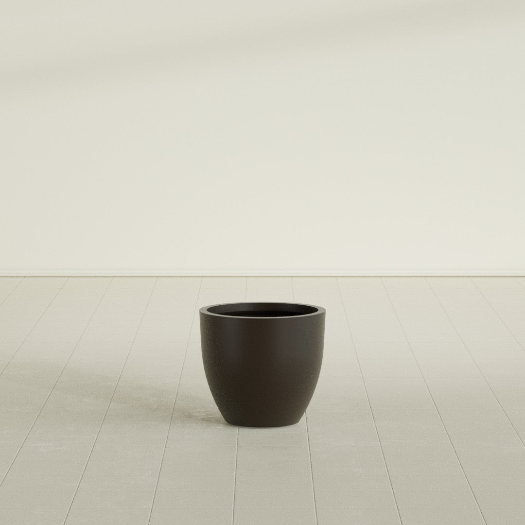 Wannsee Medium Round Fiberglass Planter - 22 in x 22 in x 19 in - Matte Brown - Matte Brown,22 in x 22 in x 19 in