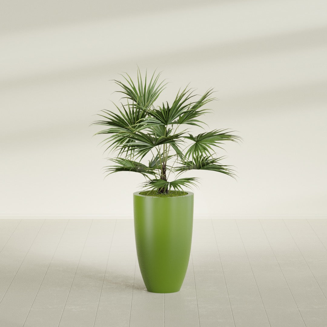 Brannan Medium Round Fiberglass Planter - 18 in x 18 in x 29 in - Satin Green - Satin Green,18 in x 18 in x 29 in