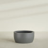 Casablanca Large Round Low Bowl Fiberglass Planter - 36 in x 36 in x 18 in - Metallic Gunmetal - Metallic Gunmetal,36 in x 36 in x 18 in