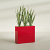 Delray Large Tall Rectangle Fiberglass Planter - 36 in x 12 in x 32 in - Gloss Red - Gloss Red,36 in x 12 in x 32 in