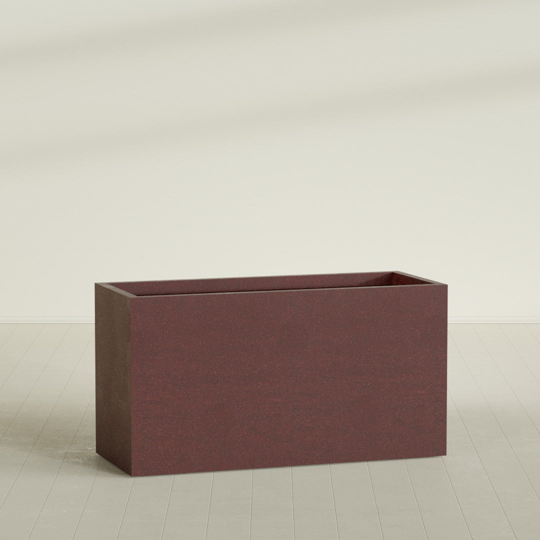 24"-Wide Rectangle - 60in x 24in x 32in - Weathered Steel - Rust - Weathered Steel - Rust,60 in x 24 in x 32 in