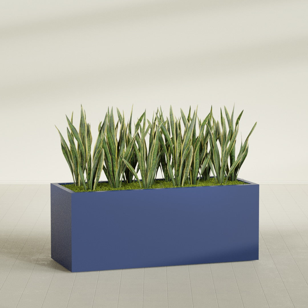 Granada Extra Large Long Rectangle Fiberglass Planter - 60 in x 24 in x 24 in - Matte Cobalt Blue - Matte Cobalt Blue,60 in x 24 in x 24 in