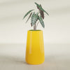 Saigon Large Tapered Round Planter - 16 in x 21 in x 36 in - Gloss Saffron - Gloss Saffron,16.4 in x 20.7 in x 36 in