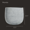 Mondo Large Planter – Concrete Stone Finish – Fiberglass Indoor/Outdoor and Weather-Resistant Round Planter (19.8" D x 19" H Exterior, 18.5" D x 18.5" H Interior) - Concrete Stone,19.75 in x 19.75 in x 19 in
