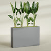 Amesbury Extra Large Narrow Rectangle Fiberglass Planter - 48 in x 10 in x 32 in - Metallic Gunmetal - Metallic Gunmetal,48 in x 10 in x 32 in