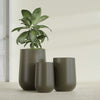 Tall Hayden Medium Round Fiberglass Planter - 18 in x 18 in x 29 in - Matte Bronze - Matte Bronze,18 in x 18 in x 29 in