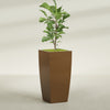 Toulan Extra Large Tall Tapered Square Fiberglass Planter - 23 in x 23 in x 48 in - Metallic Bronze - Metallic Bronze,23 in x 23 in x 48 in
