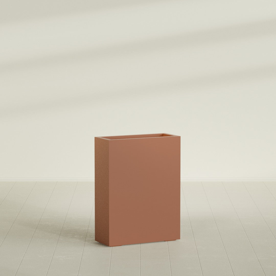 Amesbury Large Narrow Rectangle Fiberglass Planter - 24 in x 10 in x 32 in - Matte Terracotta - Matte Terracotta,24 in x 10 in x 32 in