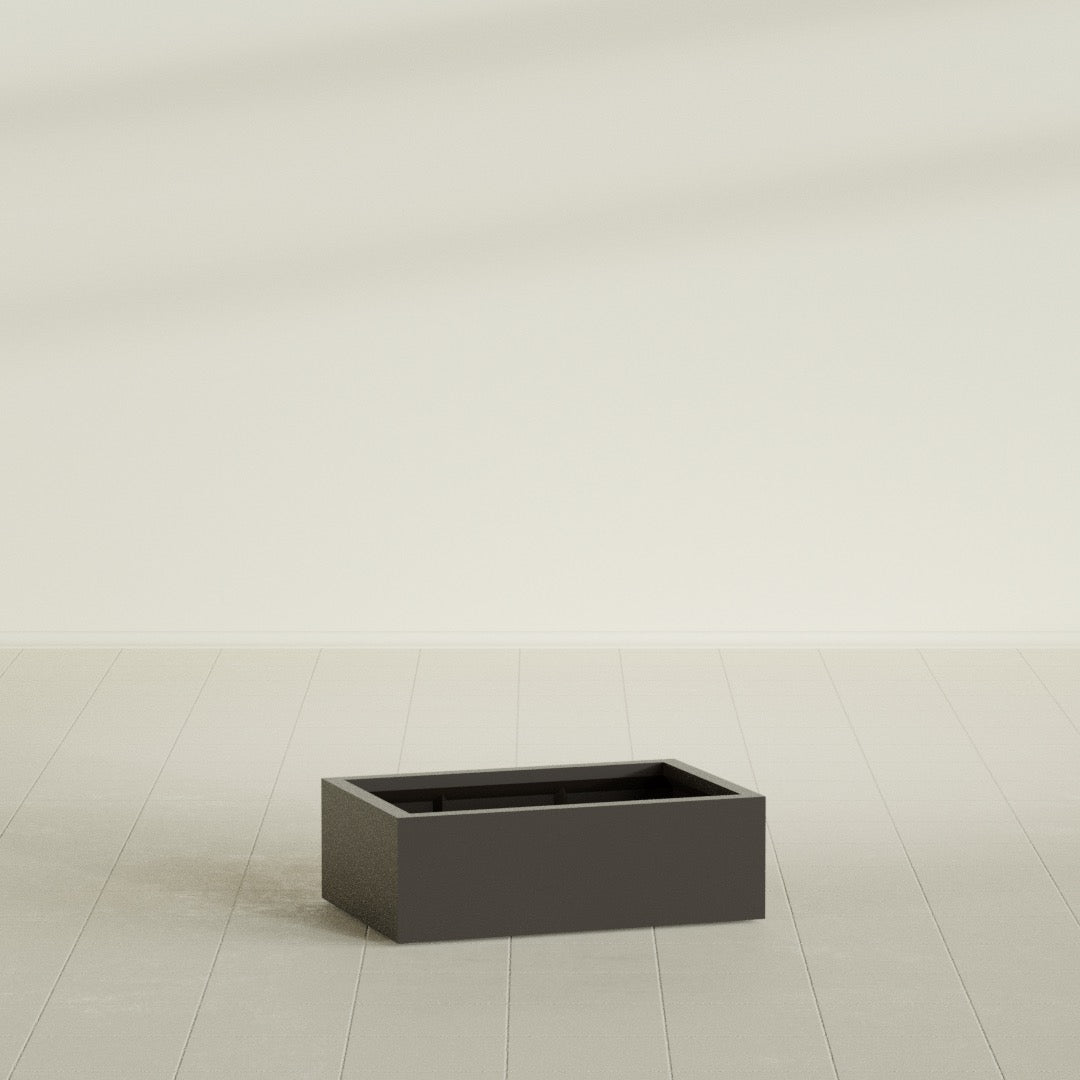 Antwerp Large Long Rectangle Fiberglass Planter - 36 in x 24 in x 12 in - Matte Brown - Matte Brown,36 in x 24 in x 12 in
