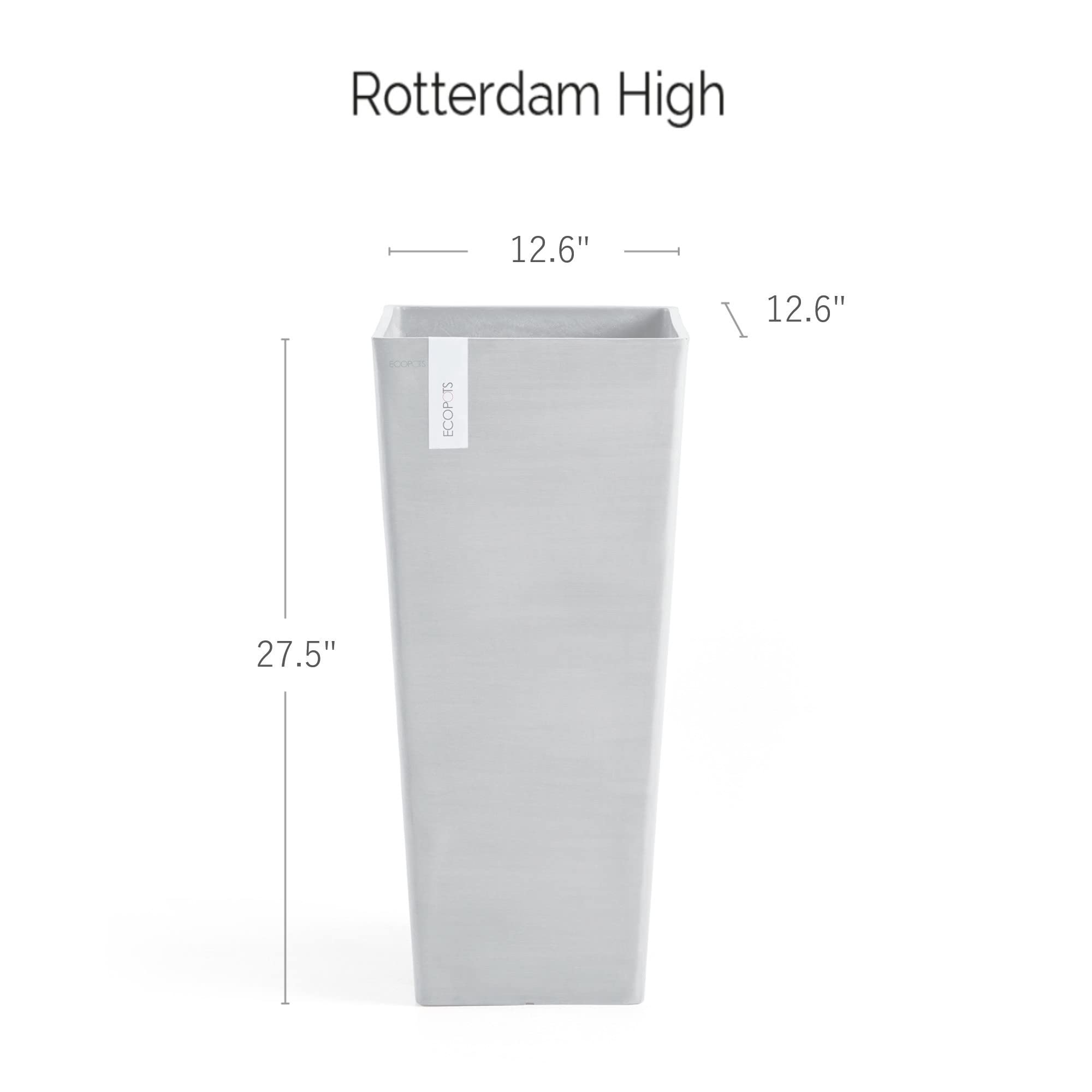 Rotterdam Medium Tall Square Planter - 12.6 in x 12.6 in x 27.5 in - Dark Grey - Dark Grey,12.5 in x 12.5 in x 27.5 in,Planter Only
