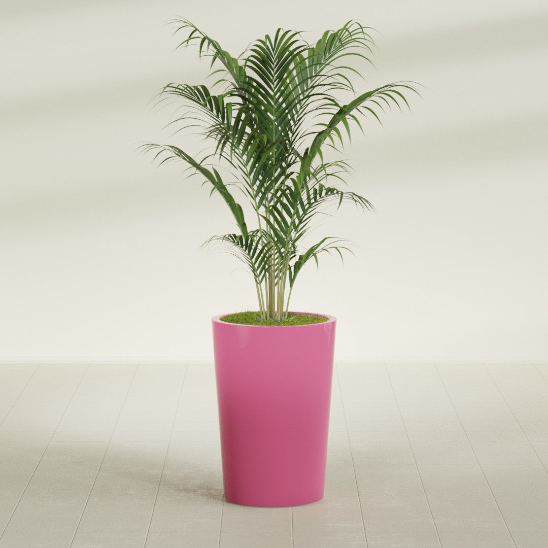 Tegel Medium Round Fiberglass Planter - 18 in x 18 in x 26 in - Gloss Pink Violet - Gloss Pink Violet,18 in x 18 in x 26 in
