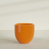 Alzira Large Round Fiberglass Planter - 36 in x 36 in x 34 in - Gloss Tangerine - Gloss Tangerine,36 in x 36 in x 34 in