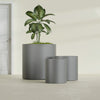 Rio Grande Medium Round Fiberglass Planter - 22 in x 22 in x 22 in - Metallic Gunmetal - Metallic Gunmetal,22 in x 22 in x 22 in