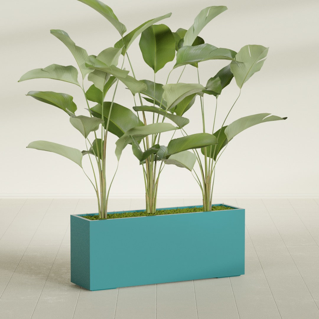 Tolga Extra Large Long Rectangle Fiberglass Planter - 60 in x 16 in x 24 in - Satin Sea Foam - Satin Sea Foam,60 in x 16 in x 24 in