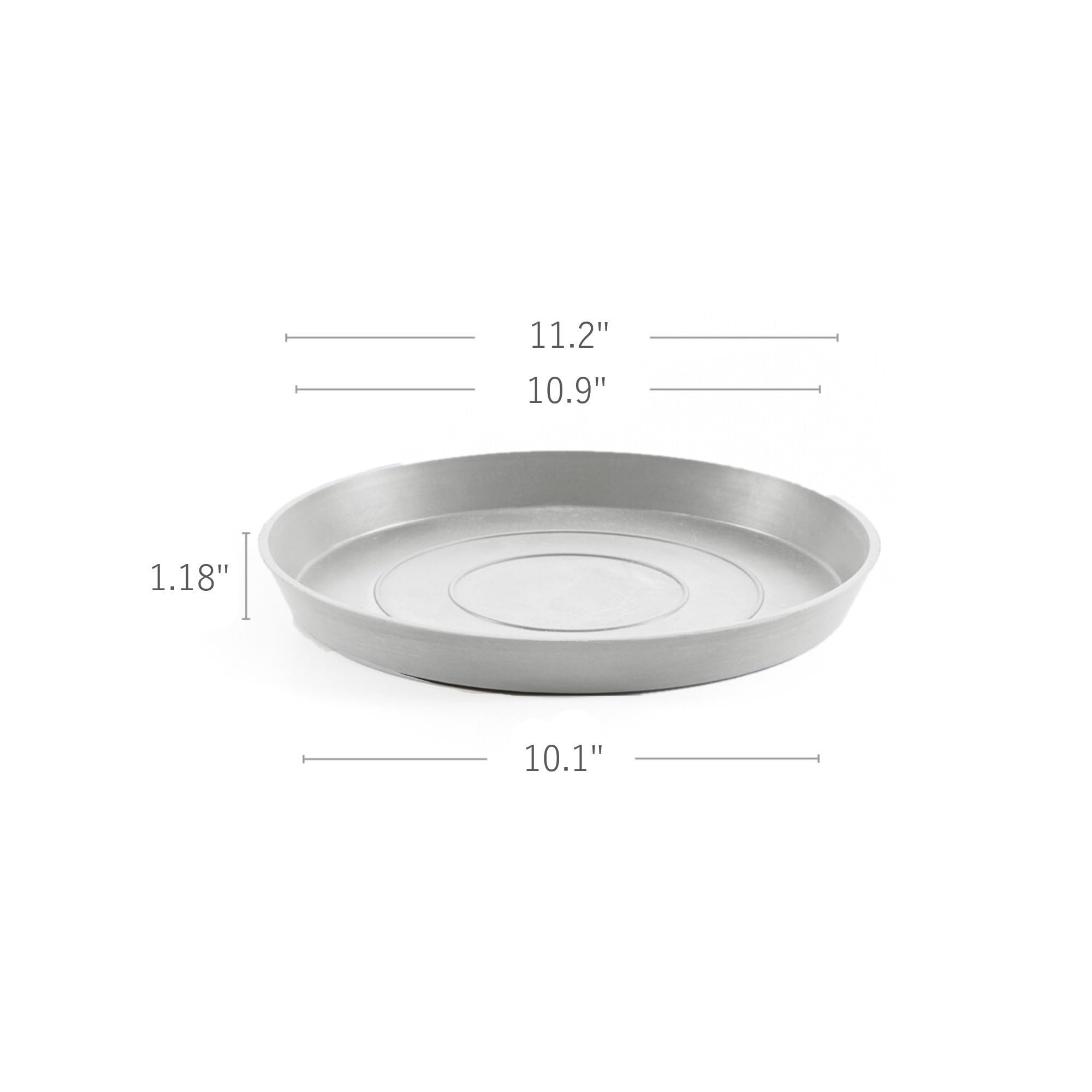 Small Round Saucer - 11.5 in x 11.5 in x 1.3 in - White Grey - White Grey,11.5 in x 11.5 in x 1.25 in