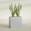 Perth Extra Large Long Rectangle Fiberglass Planter - 48 in x 16 in x 42 in - Metallic Silver - Metallic Silver,48 in x 16 in x 42 in