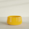 Short Hayden Medium Round Fiberglass Planter - 20 in x 20 in x 10 in - Gloss Saffron - Gloss Saffron,20 in x 20 in x 10 in
