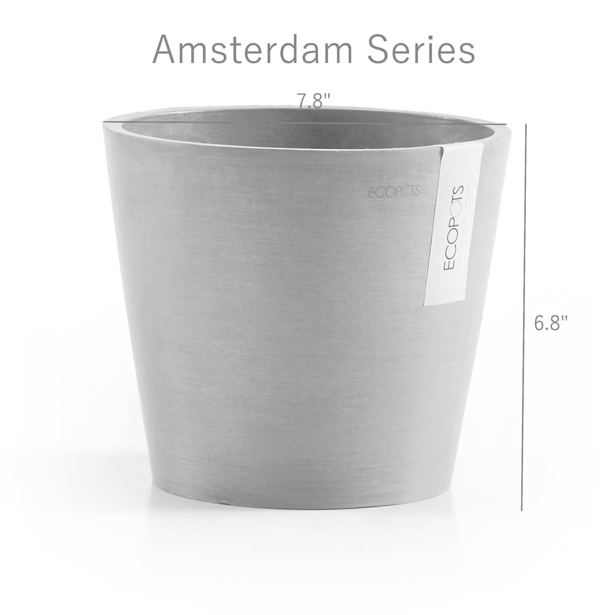 Amsterdam Small Round Planter - 8 in x 8 in x 7 in - Terracotta - Terracotta,8 in x 8 in x 7 in,Planter Only