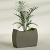Seoul Extra Large Curved Abstract Fiberglass Planter - 48 in x 20 in x 36 in - Matte Bronze - Matte Bronze,48 in x 20 in x 36 in
