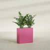 Milano Medium Narrow Rectangle Fiberglass Planter - 24 in x 10 in x 24 in - Gloss Pink Violet - Gloss Pink Violet,24 in x 10 in x 24 in