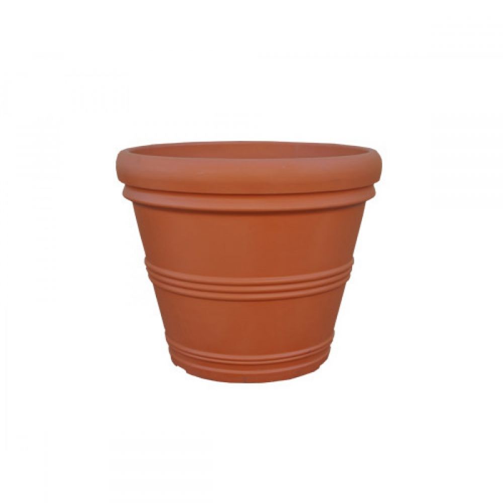 Large Cylinder Plastic Planter - 30.8 in x 30.8 in x 24.5 in - Terracotta - Terracotta,30.75 in x 30.75 in x 24.5 in