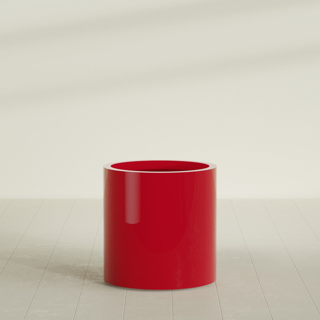 Rio Grande Medium Round Fiberglass Planter - 22 in x 22 in x 22 in - Gloss Red - Gloss Red,22 in x 22 in x 22 in