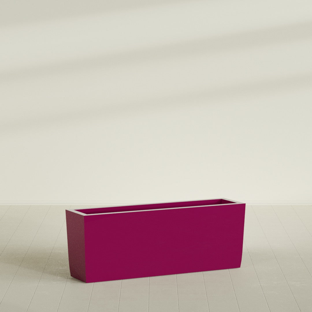 Panama Extra Large Long Rectangle Fiberglass Planter - 48 in x 12 in x 18 in - Gloss Eggplant - Gloss Eggplant,48 in x 12 in x 18 in