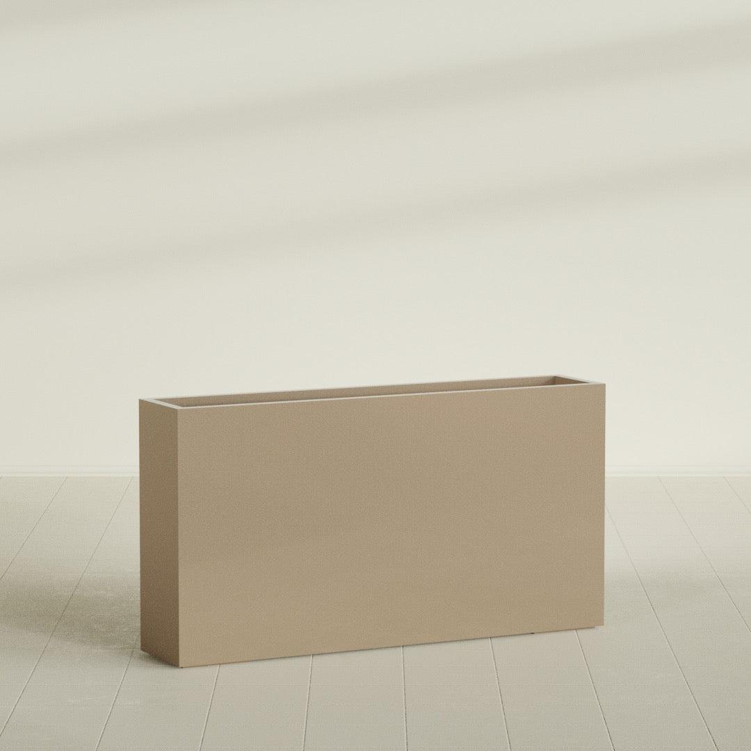 Delray Extra Large Long Rectangle Fiberglass Planter - 60 in x 12 in x 32 in - Metallic Gold - Metallic Gold,60 in x 12 in x 32 in