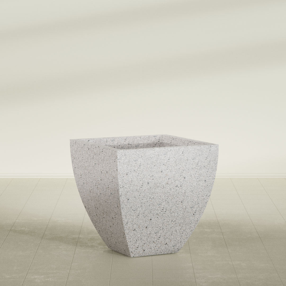 ProTone Fiberglass Premium Finish Large Tapered Square Square Planter - 30 in x 30 in x 30 in - StoneLight - Pearlstone - StoneLight - Pearlstone,30 in x 30 in x 30 in