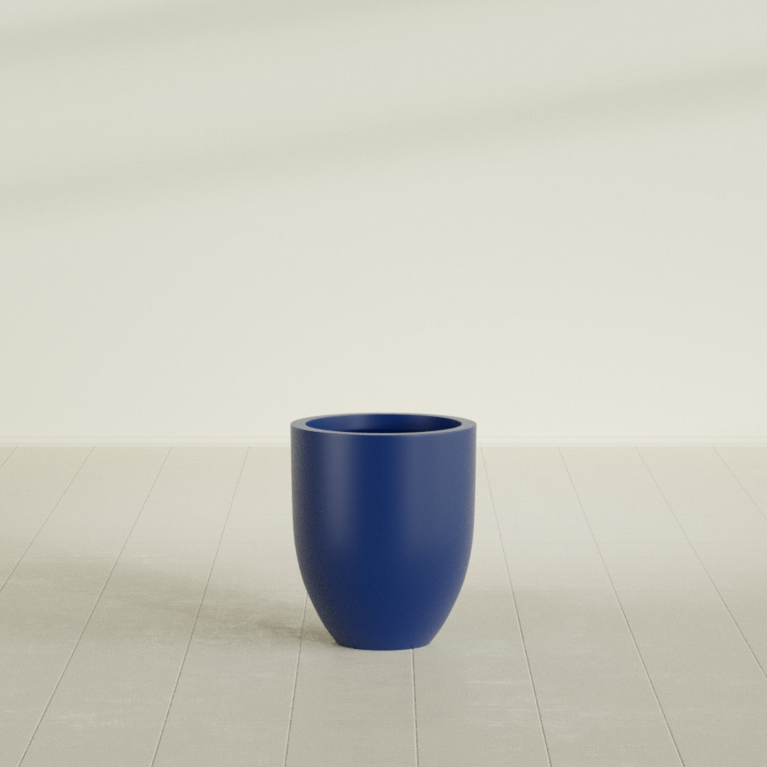 Valencia Small Round Fiberglass Planter - 15 in x 15 in x 18 in - Matte Cobalt Blue - Matte Cobalt Blue,15 in x 15 in x 18 in