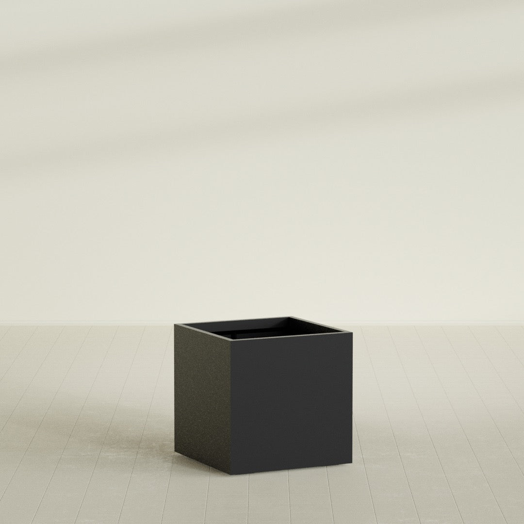 Montroy Large Cube Square Fiberglass Planter - 32 in x 32 in x 32 in - Matte Black - Matte Black,32 in x 32 in x 32 in