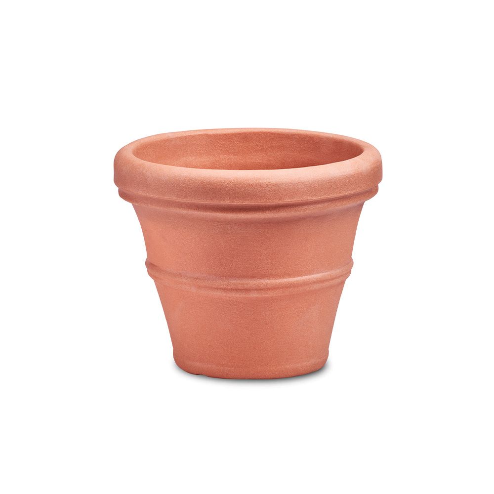 Large Cylinder Plastic Planter - 30.8 in x 30.8 in x 24.5 in - Weathered Terracotta - Weathered Terracotta,30.8 in x 30.8 in x 24.5 in - Weathered Terracotta,30.75 in x 30.75 in x 24.5 in