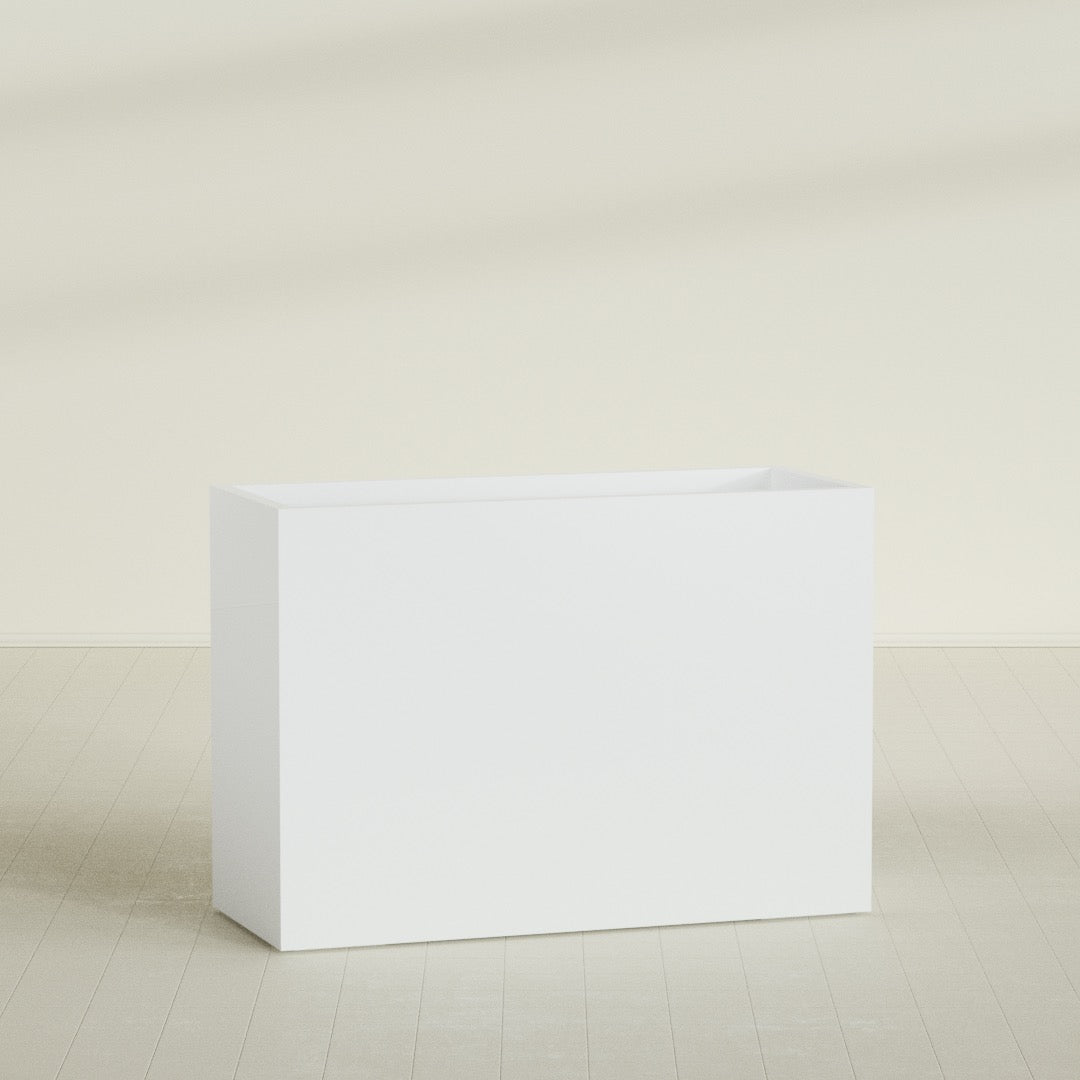 Darwin Extra Large Long Rectangle Fiberglass Planter - 60 in x 24 in x 42 in - Matte White - Matte White,60 in x 24 in x 42 in